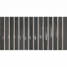 Керамическая плитка глянцевая Flash Bars 133477 Graphite 25x13 9мм  черный Dna Tiles