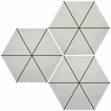 Керамогранит матовая Six Cementine Capri Talc 27x23 9мм  серый Durstone