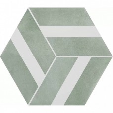 Керамогранит матовая Six Cementine Bari Aqua 27x23 9мм  зеленый Durstone